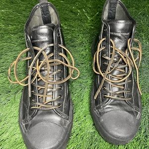 Frye Ryan Lug Midlace Mens Black Leather